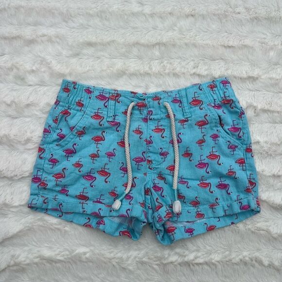Basic Edition Flamingo Print Girl Shorts size M (7/8) - Picture 1 of 4